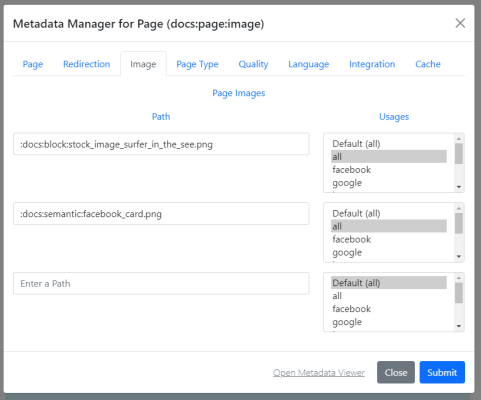 Page Image Metadata Manager