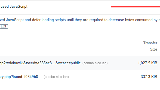 Reduce Unused Javascript Dokuwiki Lightouse