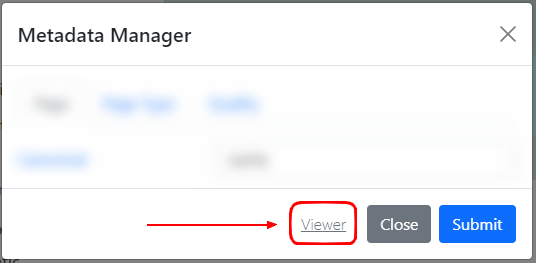 Metadata Viewer Link Button In Metadata Manager