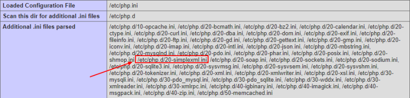 Simplexml Phpinfo Ini Parsed